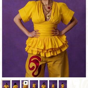 Vibrant Yellow Ruffled Top